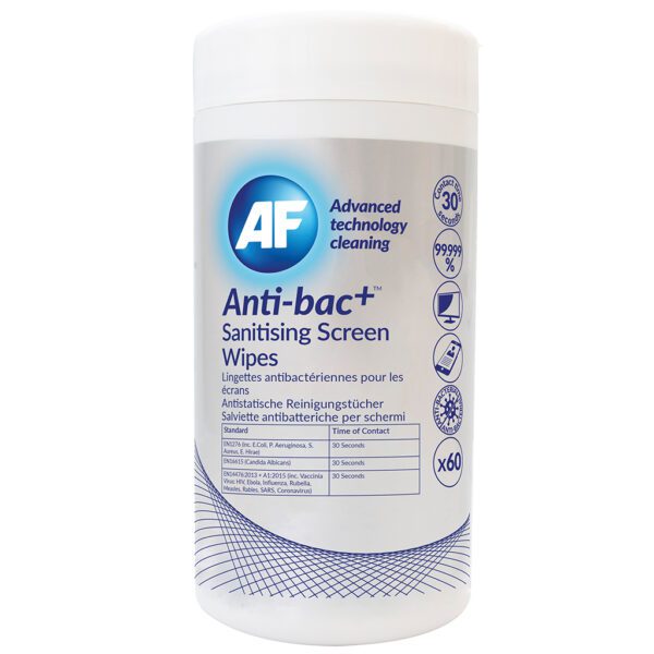 Anti-bac+ Sanitising Antibacterial Screen Cleaning Wipes - x60 BSCRW60T wiping screen wipes.