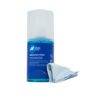 Screen cleaning solution with cloth.