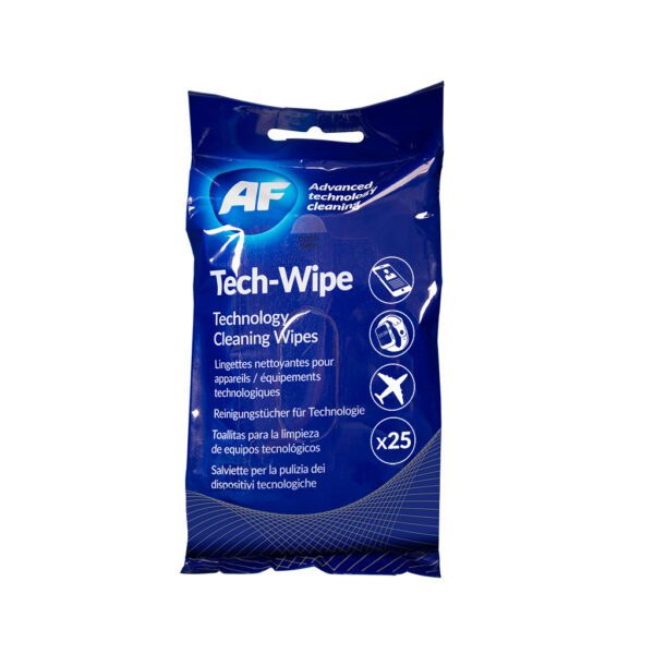Af Tech Wipes - Cleaning Wipes for Electronic Technology Devices - x25 MTW025P
