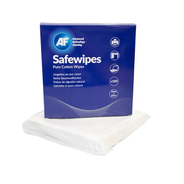 A pack of safe wipes on a white background.